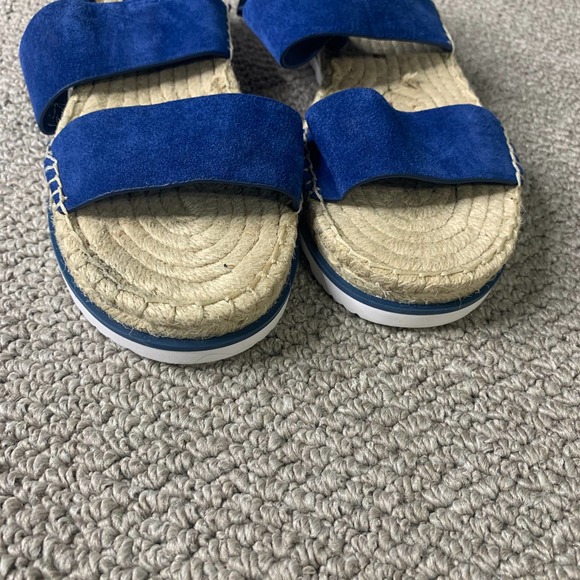 Marc Fisher Womens Sandals 8.5M Blue Suede Espadrilles Platform Phebe Strappy - Picture 4 of 10